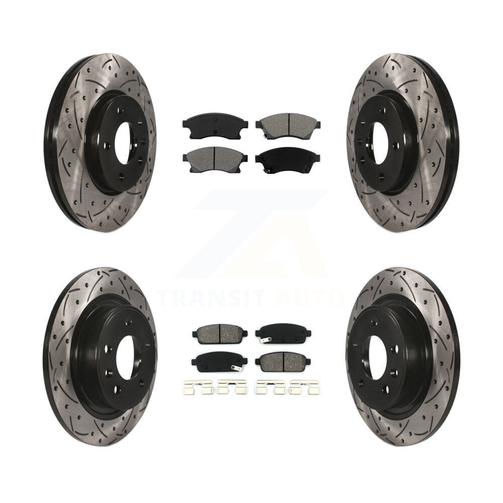 Kit de plaquettes semi-métalliques de Rotor de frein à fente avant et arrière, pour Buick Veran 12-13