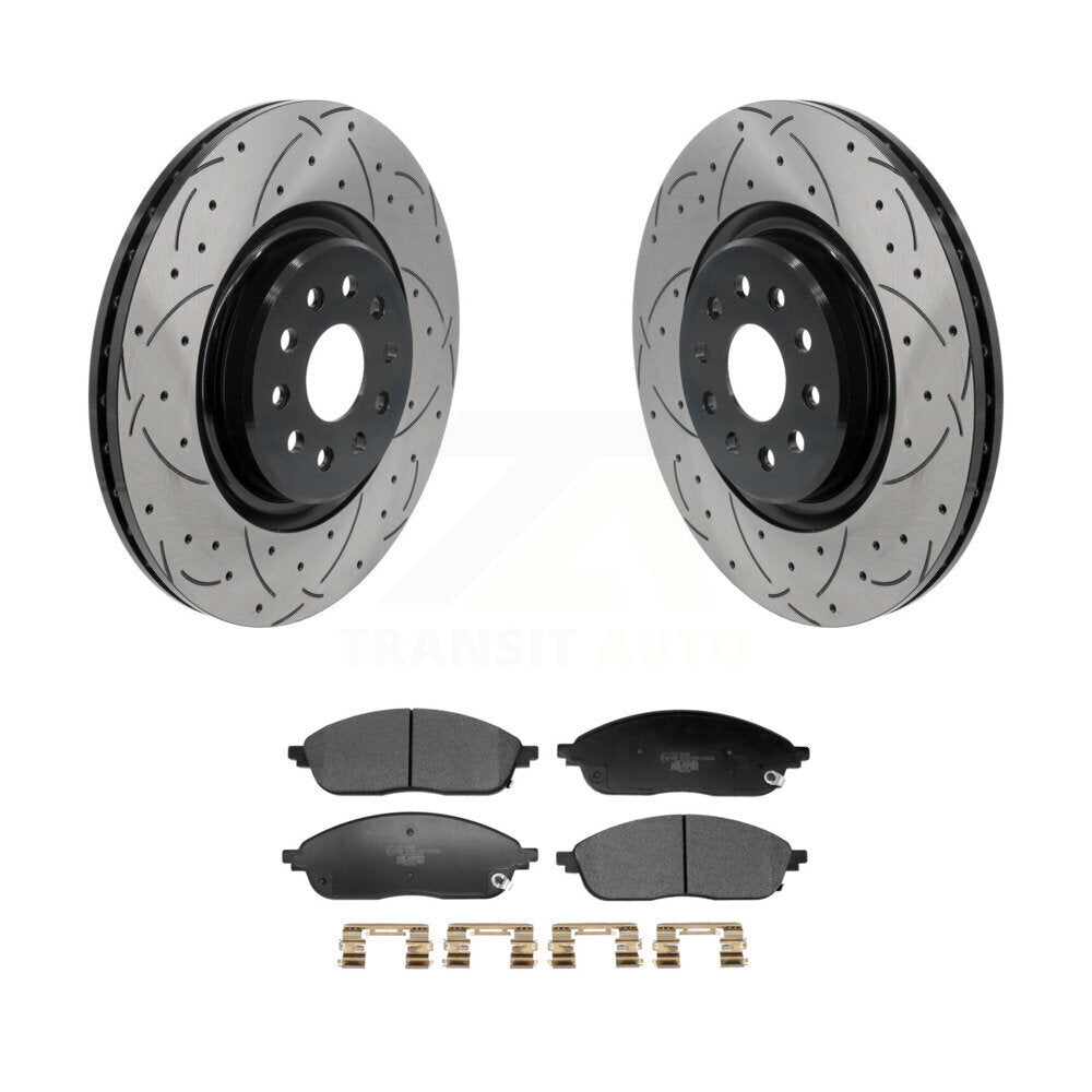 Kit de plaquettes en céramique pour Rotor de frein à disque, fente de perçage pour manteau avant, pour Jeep Grand Cherokee