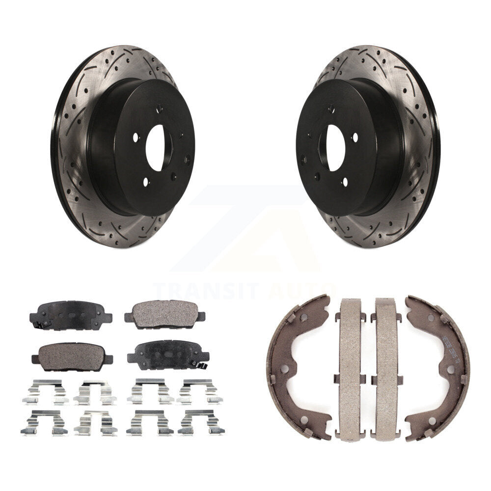 Kit de chaussures de stationnement à disques arrière, Rotors percés et fendus, plaquettes en céramique, pour INFINITI