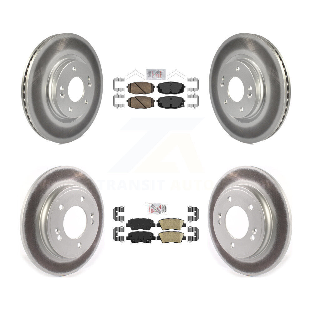 Kit de plaquettes en céramique avant et arrière et de rotors de frein à disque revêtus pour Kia Forte 2020 1.6