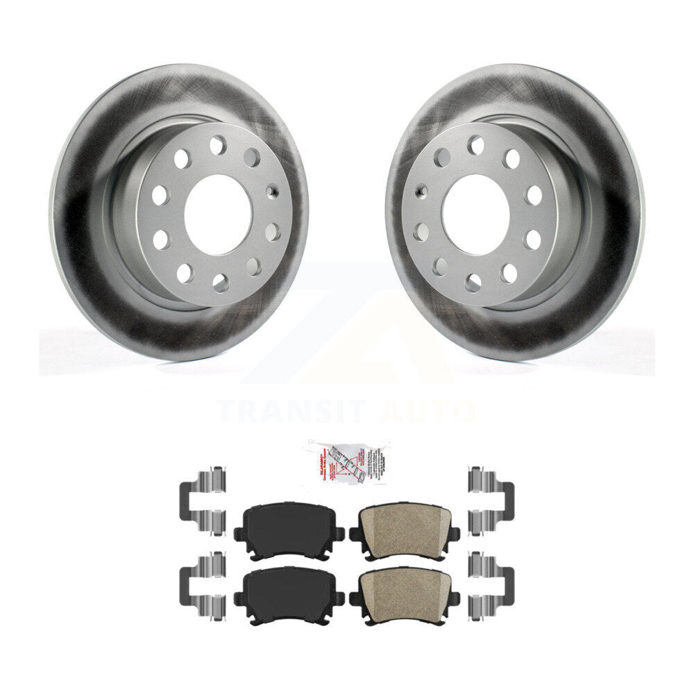 Kit de rotors de frein à disque à revêtement arrière et de plaquettes en céramique pour Volkswagen Eos KGA-10348