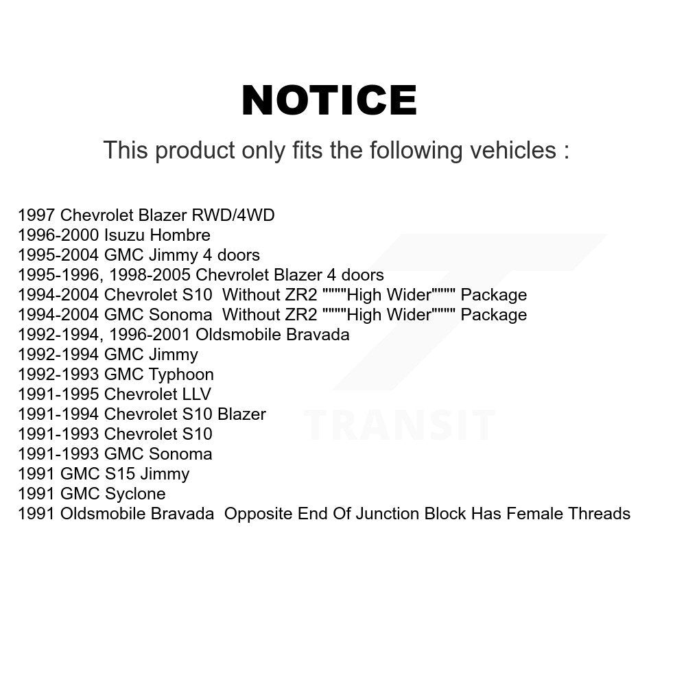 Tuyau hydraulique de frein central arrière, pour Chevrolet GMC S10 Blazer Sonoma Jimmy Isuz