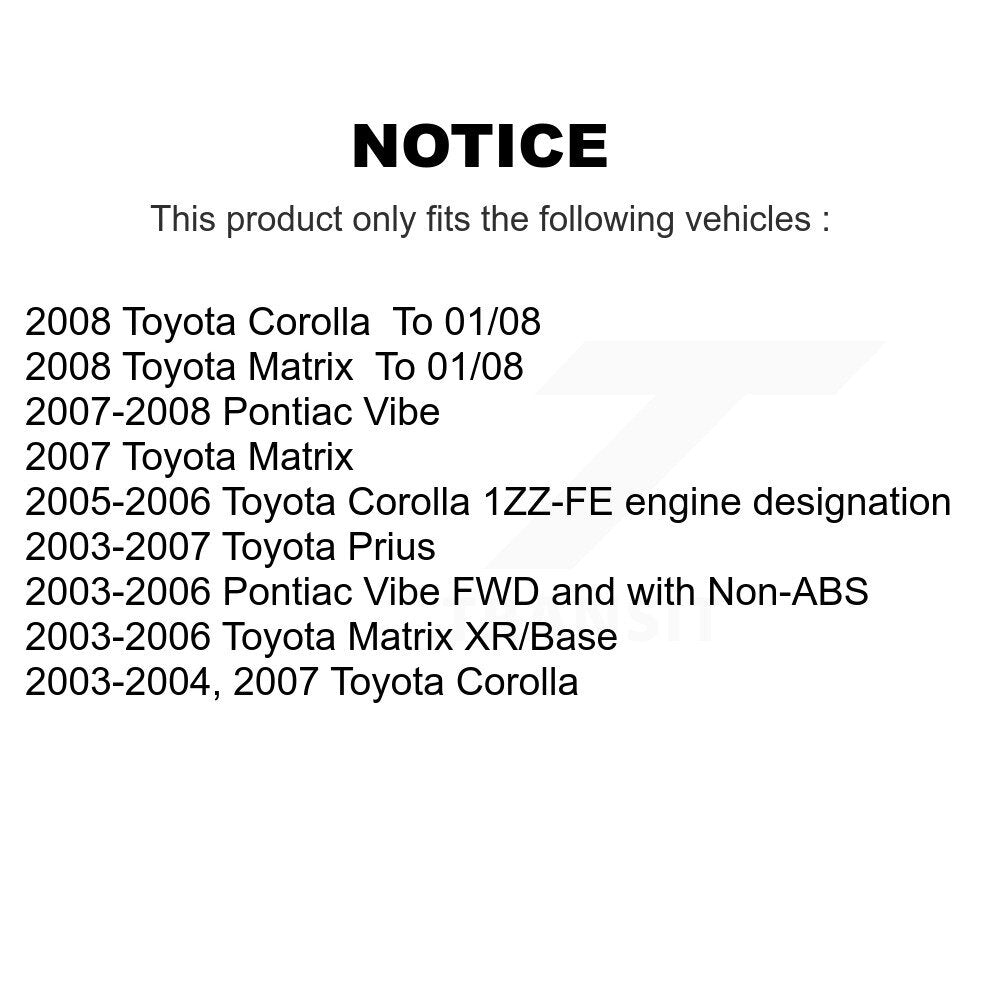 Tuyau hydraulique de frein arrière pour Toyota Corolla Matrix Pontiac Vibe Prius