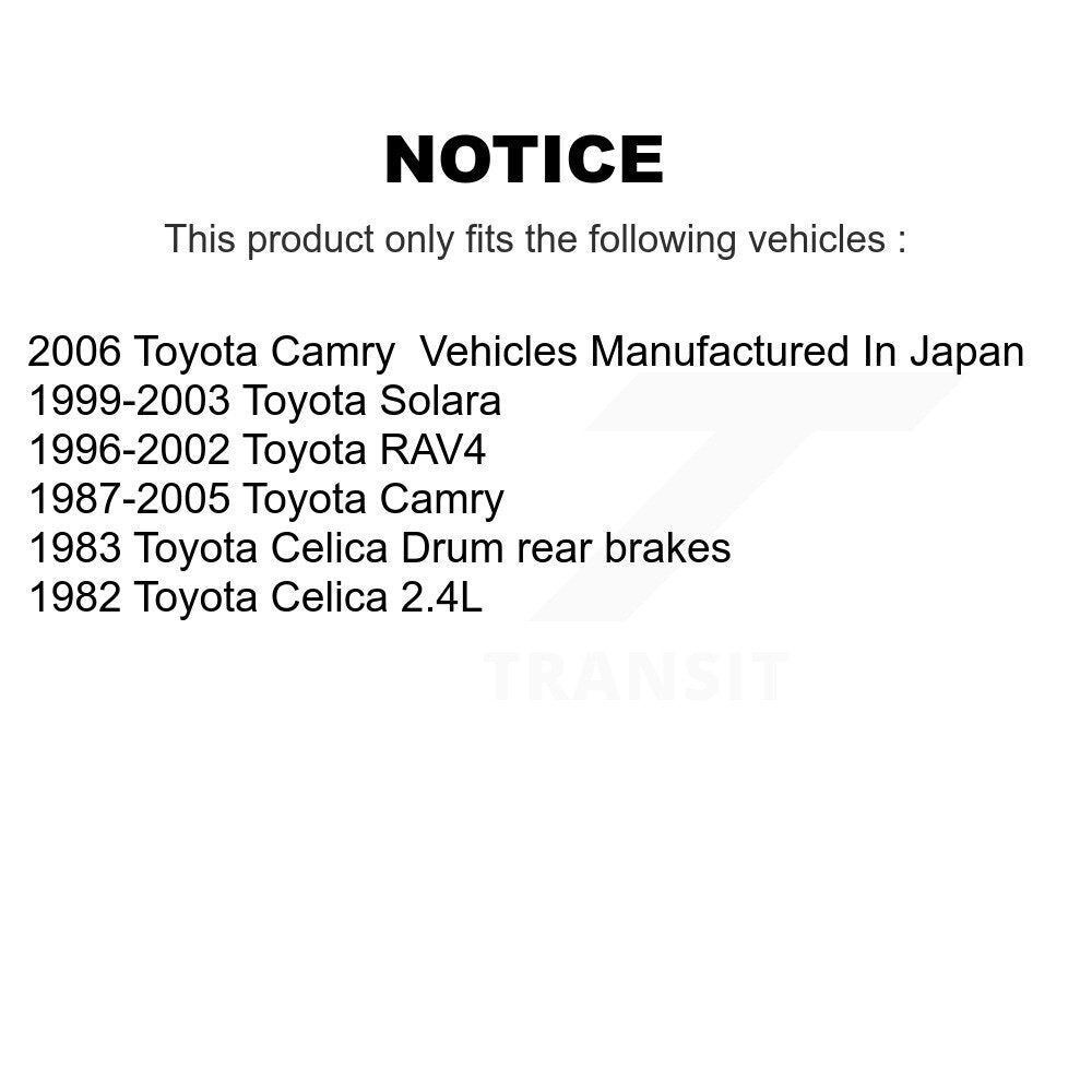 Kit de matériel de frein à tambour arrière pour Toyota Camry RAV4 Solara Celica 13-H17287