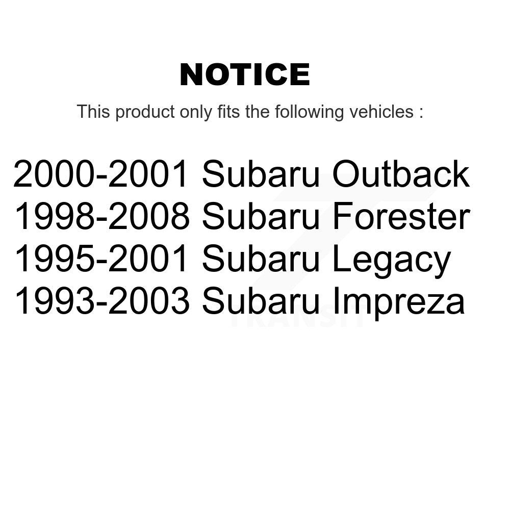 Kit de matériel de frein à tambour arrière pour Subaru Forester Impreza Legacy Outback