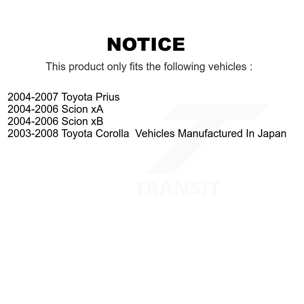 Kit de matériel de frein à tambour arrière, pour Toyota Corolla Prius Scion xB xA 13-H17387
