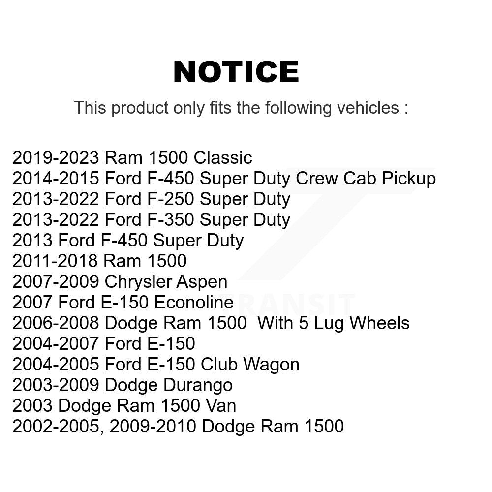 Kit de matériel de frein de stationnement arrière, pour Ram 1500 Classic Ford Dodge F-350 Super Dut