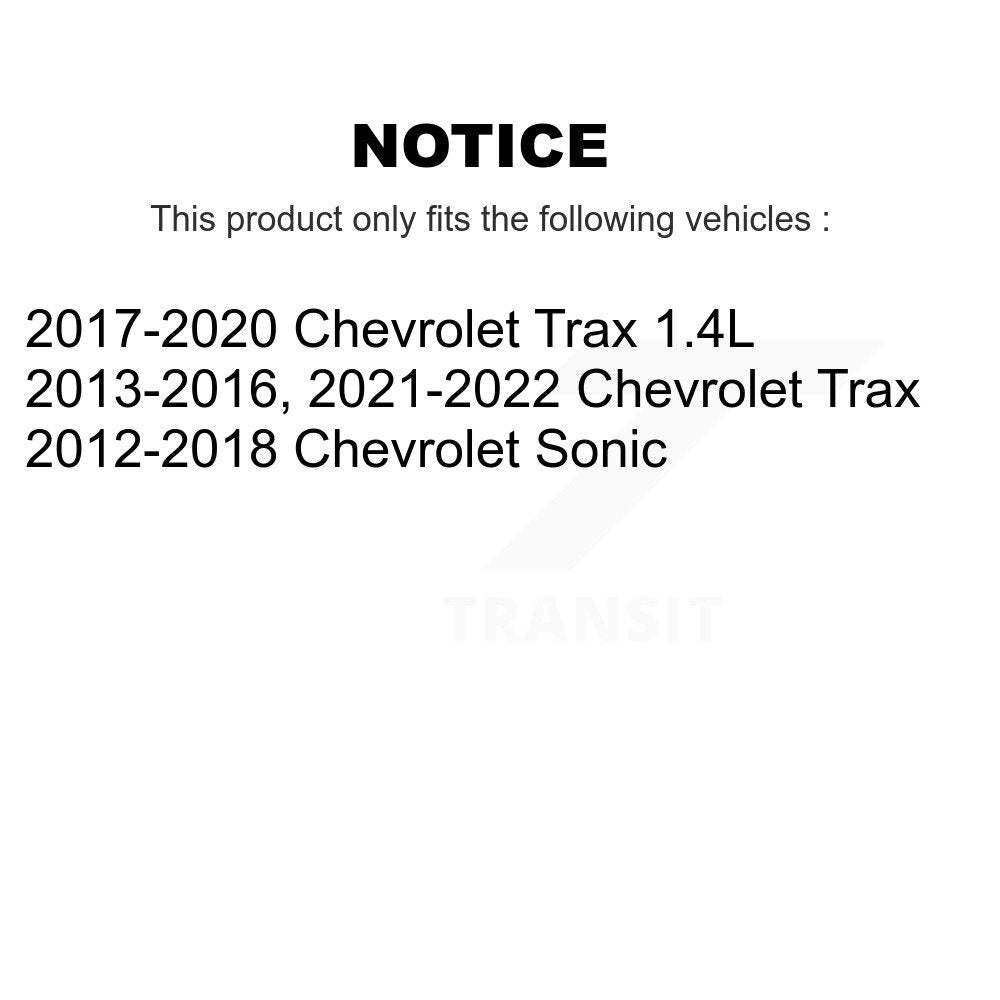 Kit de matériel de frein à tambour arrière pour Chevrolet Trax Sonic 13-H7372