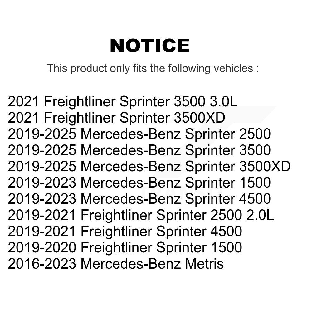 Filtre à air sous tableau de bord pour Mercedes-Benz Sprinter 2500 Metris 3500