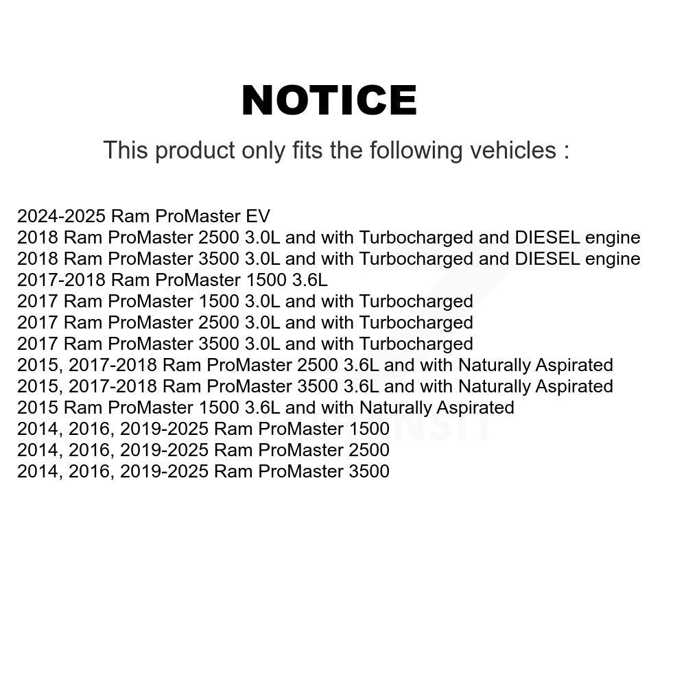 Filtre à air cabine pour Ram ProMaster 2500 3500 1500 EV 54-WP10263