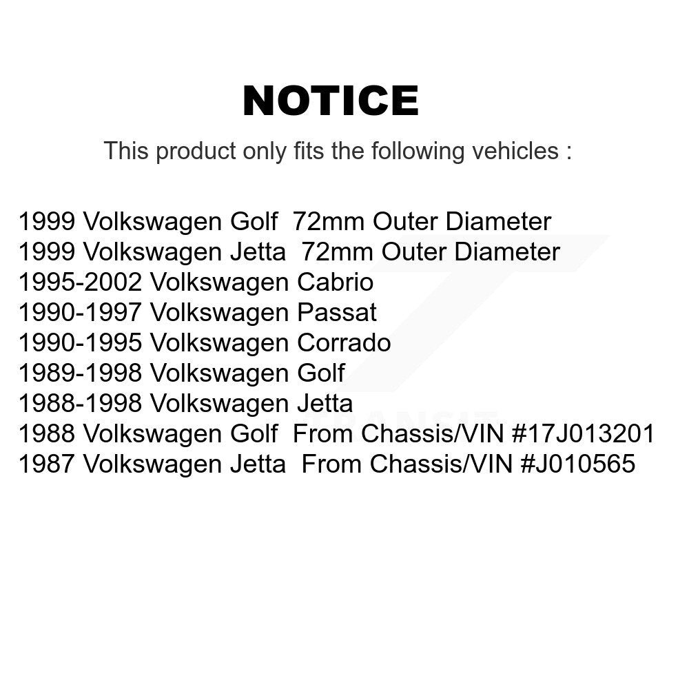 Roulement de roue avant pour Volkswagen Jetta Cabrio Golf Corrado Passat 70-510004