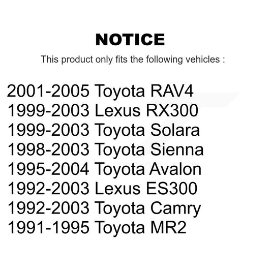 Roulement de roue pour Toyota Camry RAV4 Sienna Lexus ES300 RX300 Solara Avalon MR2