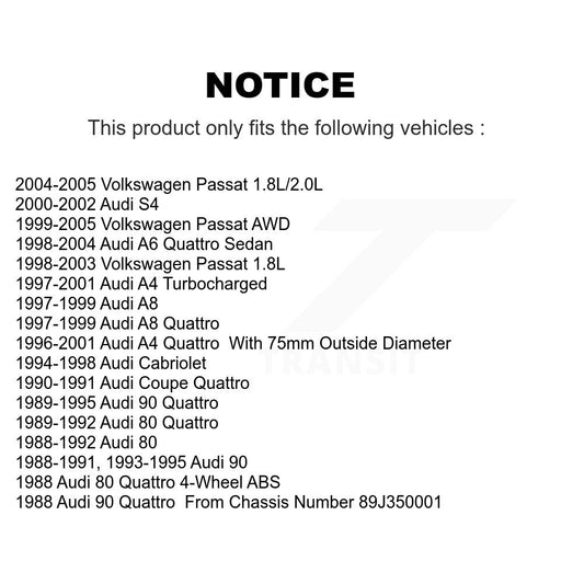 Roulement de roue pour Volkswagen Passat Audi A4 Quattro A6 S4 Cabriolet 90 Coupé A8