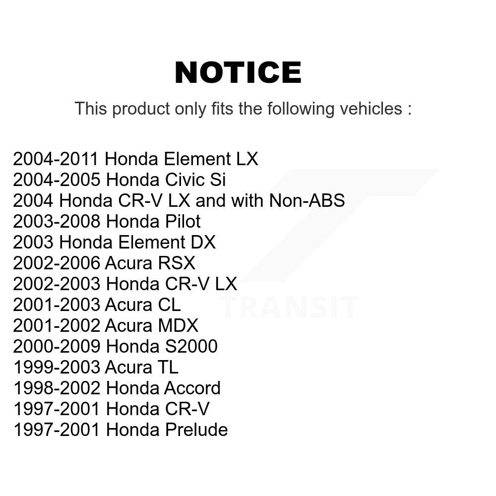 Roulement de roue pour Honda Civic CR-V Pilot Accord Acura Element RSX TL S2000 MDX