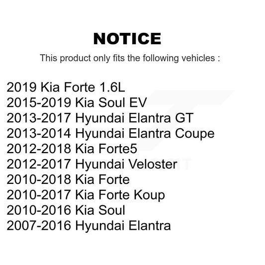 Roulement de roue avant pour Hyundai Elantra Kia Forte Soul GT Veloster Forte5 Koup