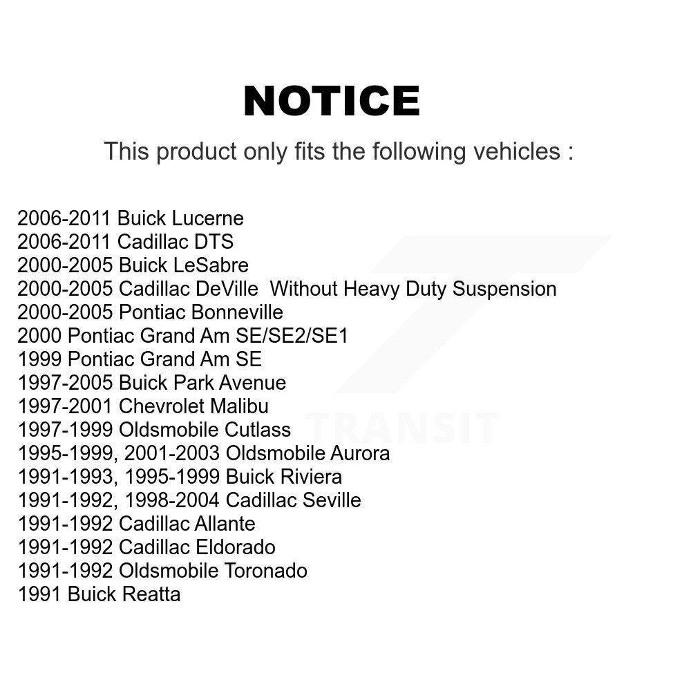 Ensemble de moyeu de roulement de roue arrière, pour Buick Lucerne Cadillac LeSabre DTS Chevrole