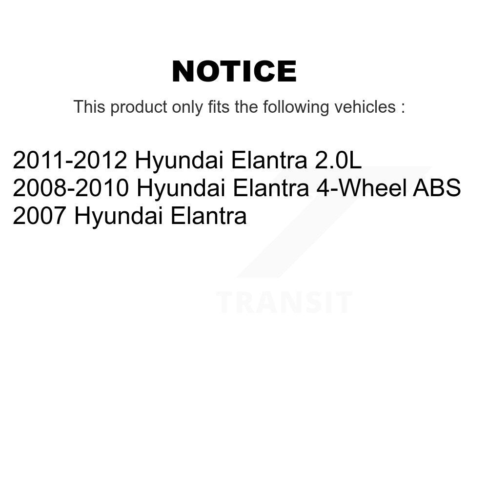 Ensemble de moyeu de roulement de roue arrière pour Hyundai Elantra 70-512340
