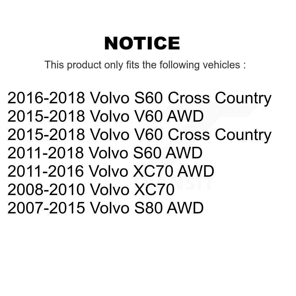 Ensemble de moyeu de roulement de roue arrière, pour Volvo XC70 S60 V60 S80 Cross Country