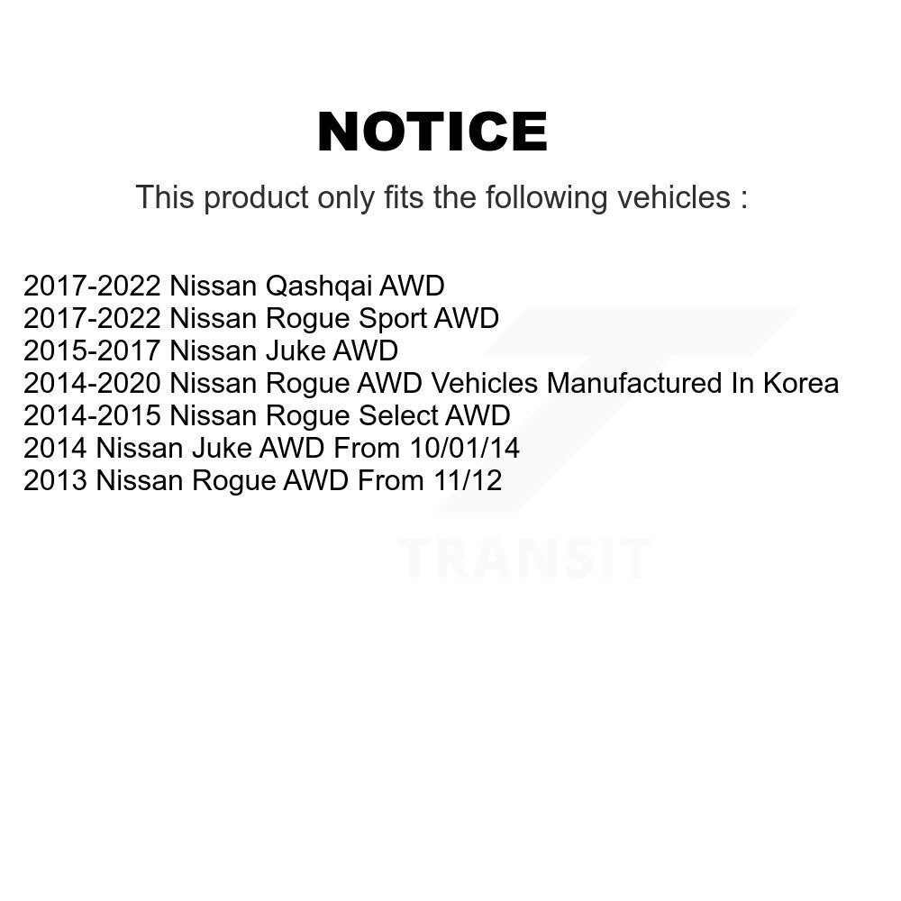 Ensemble de moyeu de roulement de roue arrière, pour Nissan Rogue Sport Qashqai Juke Select AWD