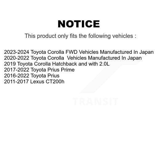 Ensemble de moyeu de roulement de roue arrière, pour Toyota Corolla Prius Prime Lexus CT200h