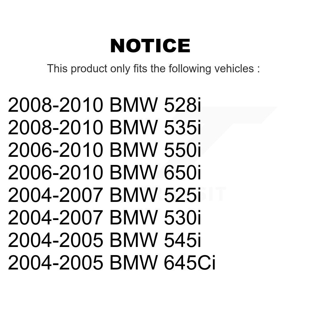 Ensemble de moyeu de roulement de roue avant, pour BMW 530i 650i 525i 645Ci 528i 550i 545i