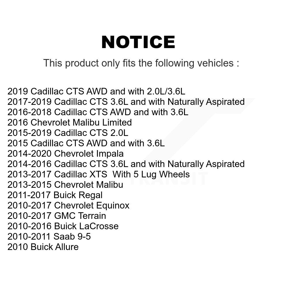 Ensemble de moyeu de roulement de roue pour Chevrolet Equinox GMC Terrain Buick Malibu Impal