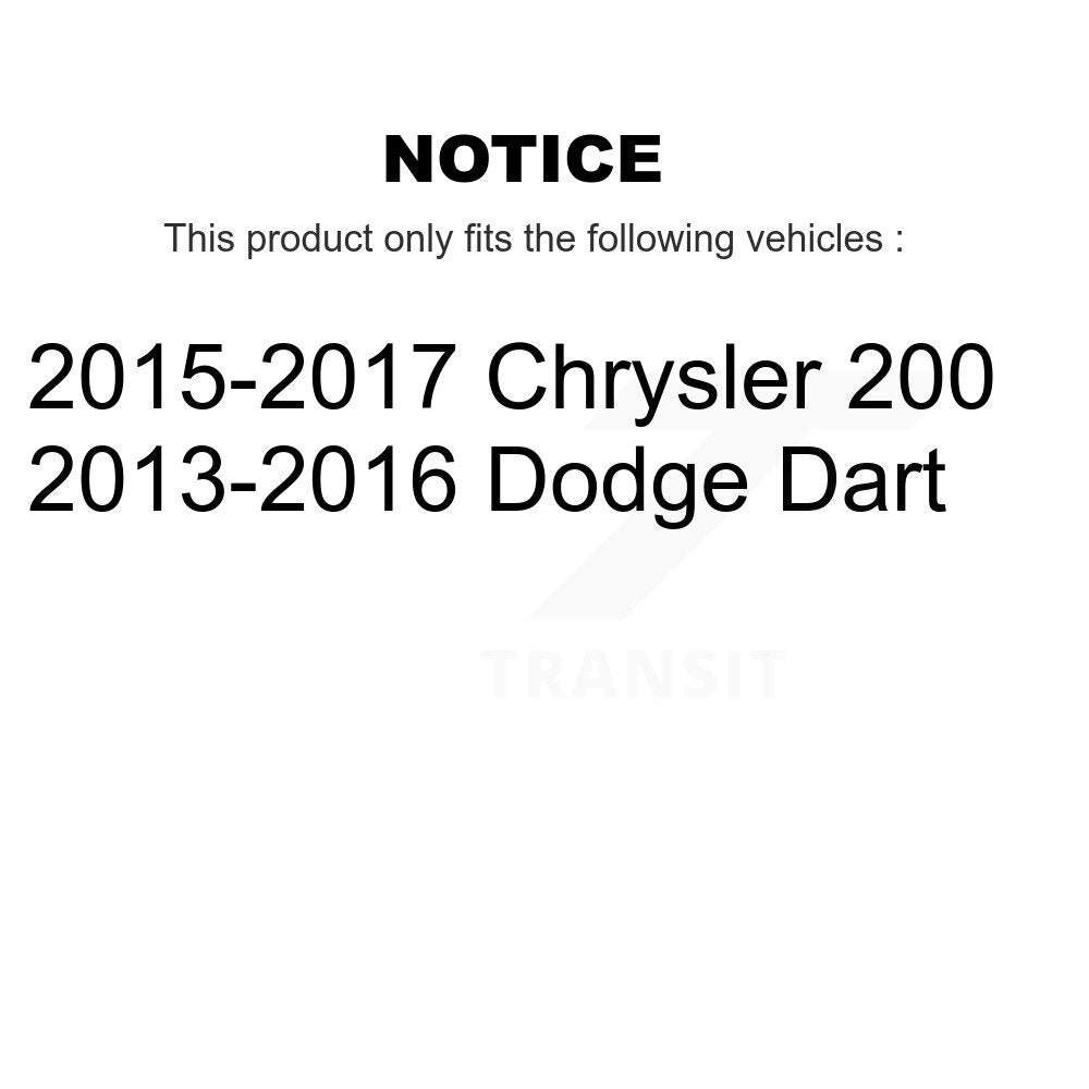 Ensemble de moyeu de roulement de roue avant pour Chrysler 200 Dodge Dart 70-513348