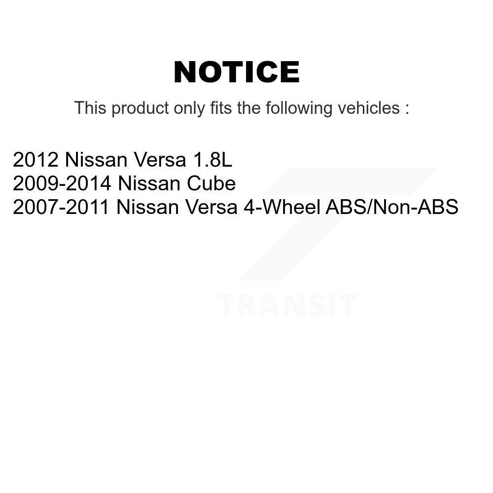 Ensemble de moyeu de roulement de roue avant pour Nissan Versa Cube 70-513373