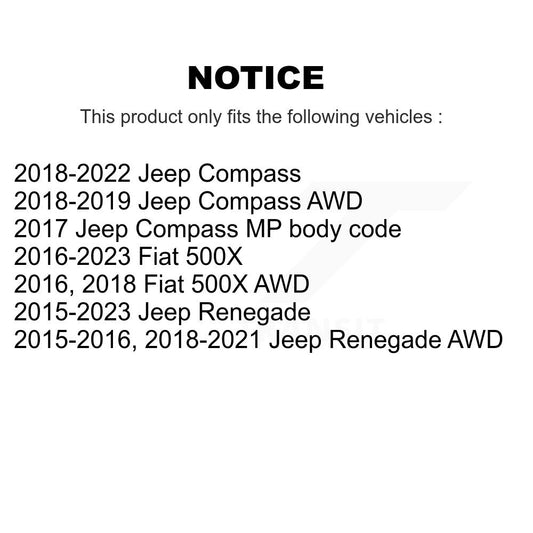 Ensemble de moyeu de roulement de roue pour Jeep Compass Renegade Fiat 500X 70-513389