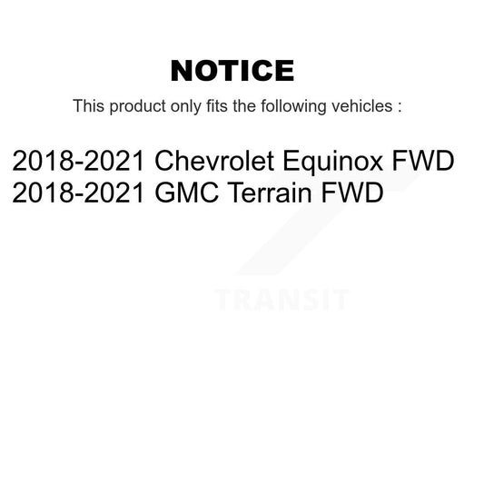 Ensemble de moyeu de roulement de roue arrière pour Chevrolet Equinox GMC Terrain FWD 2018 – 2021