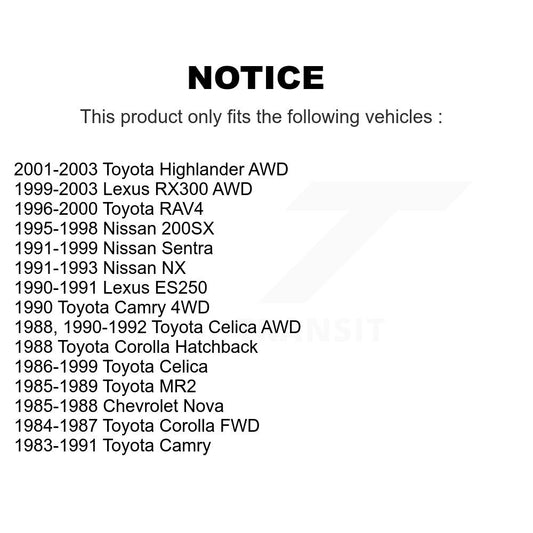 Roulement de roue pour Toyota Highlander RAV4 Lexus RX300 Celica Camry MR2 Corolla N