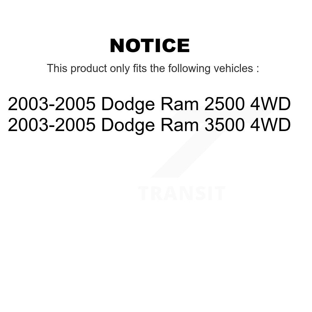 Ensemble de moyeu de roulement de roue avant, pour Dodge Ram 2003 2005 2500 3500 4WD 70-51506