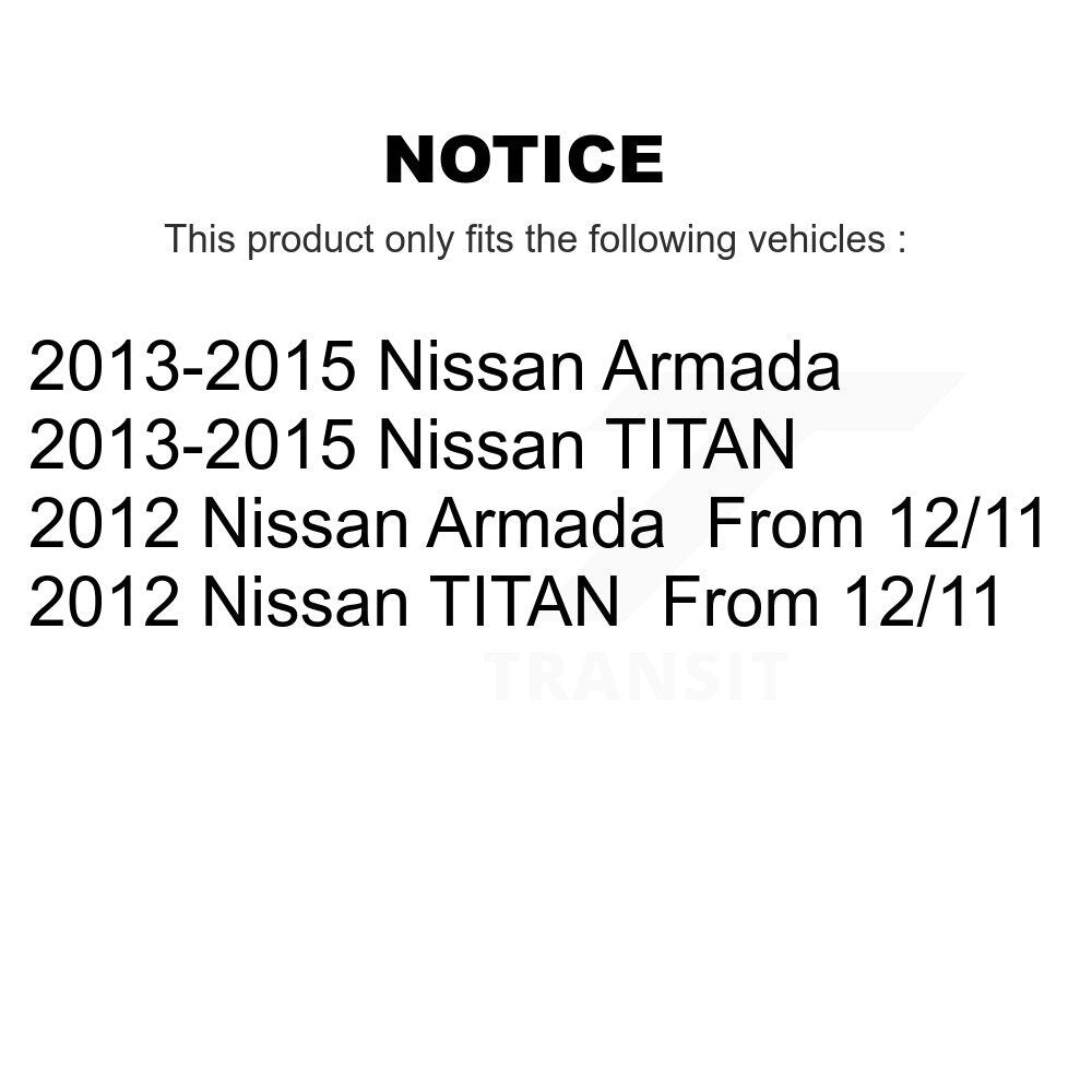 Ensemble de moyeu de roulement de roue avant pour Nissan TITAN Armada 70-515155