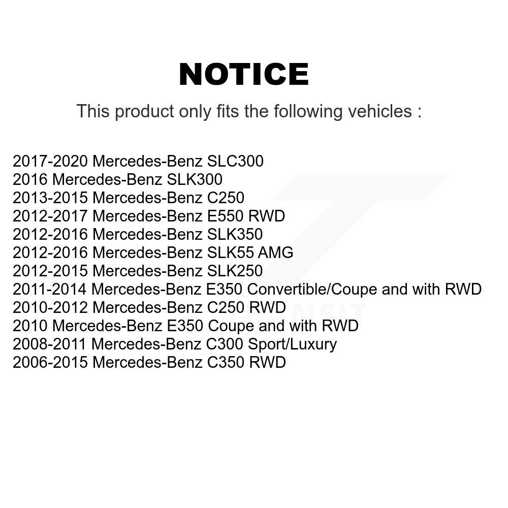 Ensemble de moyeu de roulement de roue avant, pour Mercedes-Benz C300 E350 C350 C250 E550 AMG