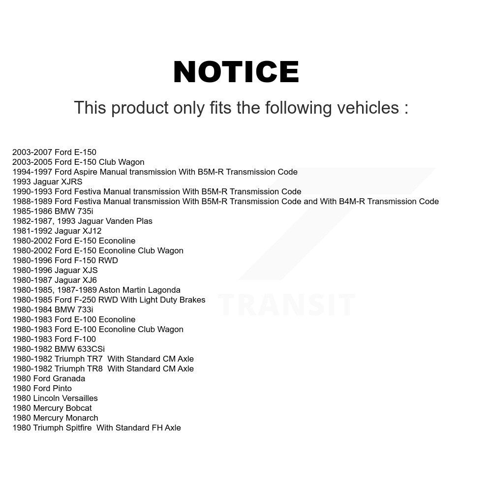 Roulement pour Ford F-150 E-150 Econoline Jaguar F-250 XJS F-100 Club Wagon XJ6 TR