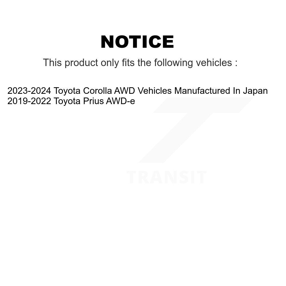 Roulement arrière Hub Assemblage pour Toyota Corolla Prius AWD-e 70-KH4003