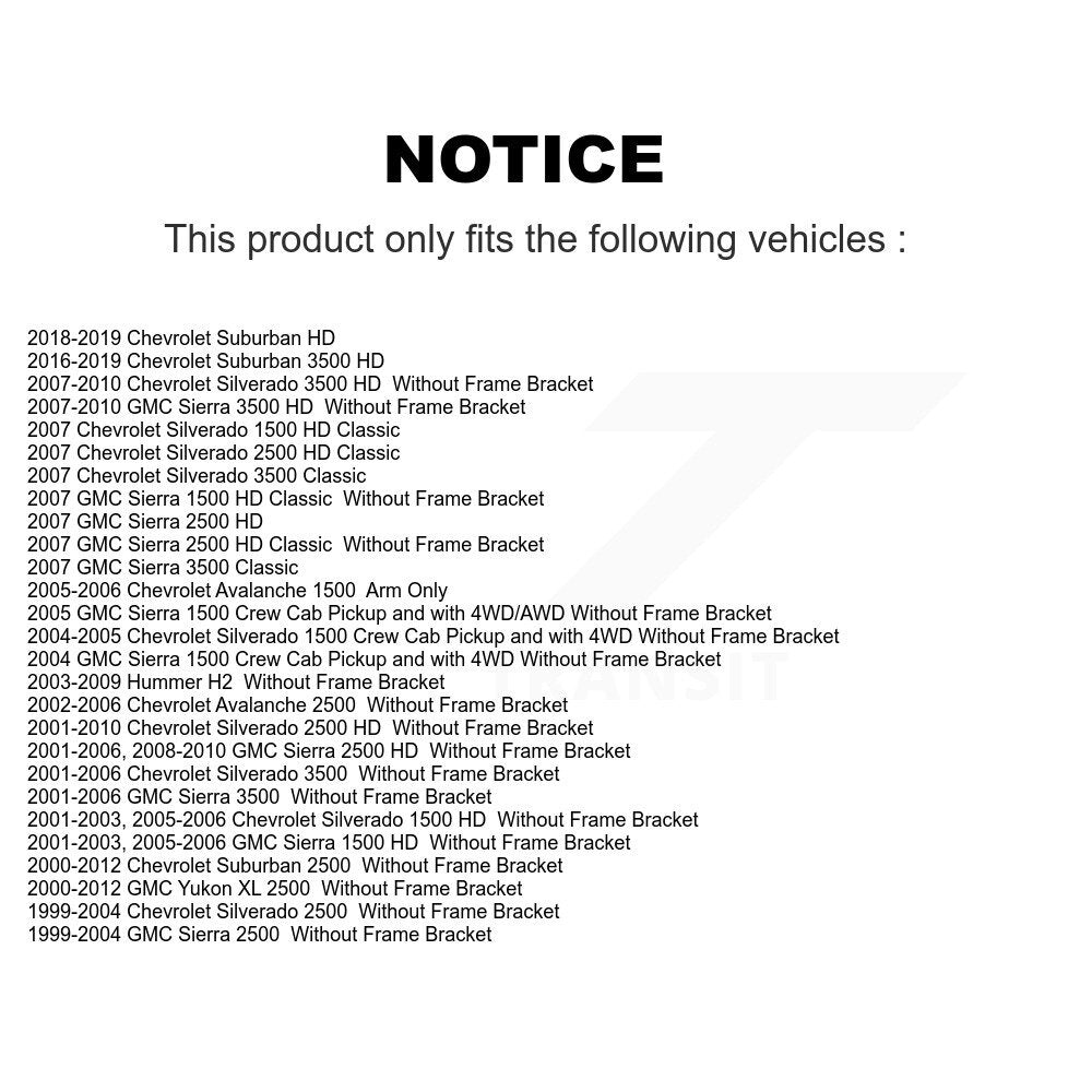 Bras de renvoi de direction avant, pour Chevrolet GMC Sierra 2500 HD Silverado 1500 3500 H