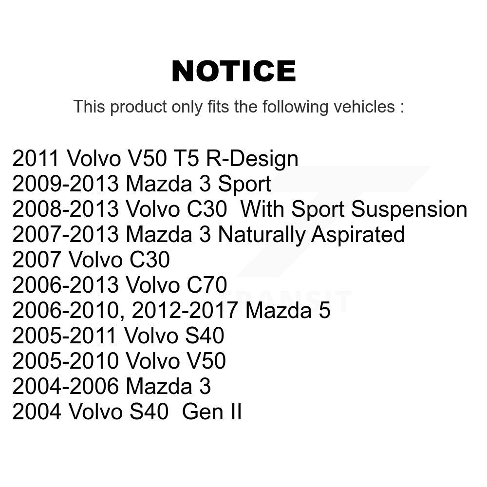 Kit de liaison de barre stabilisatrice de Suspension arrière, pour Mazda 3 5 Volvo S40 C30 V50 C70