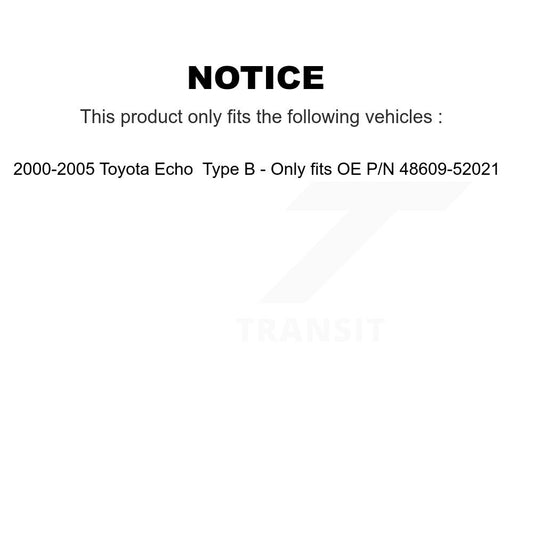 Kit de quincaillerie de jambe de suspension avant pour Toyota Echo 73-905900