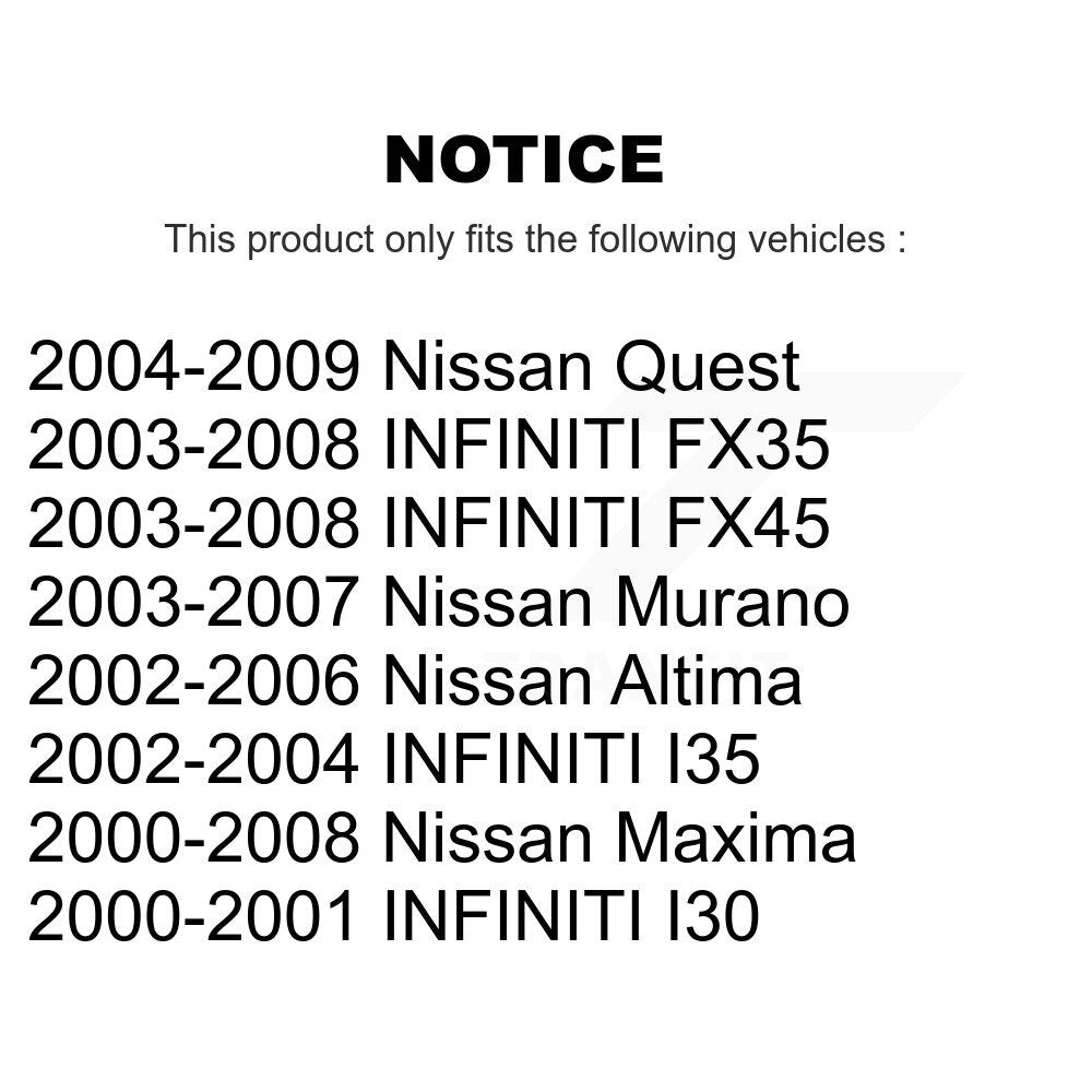 Kit de quincaillerie de jambe de force de Suspension avant, pour Nissan Altima Murano Maxima INFINITI I3