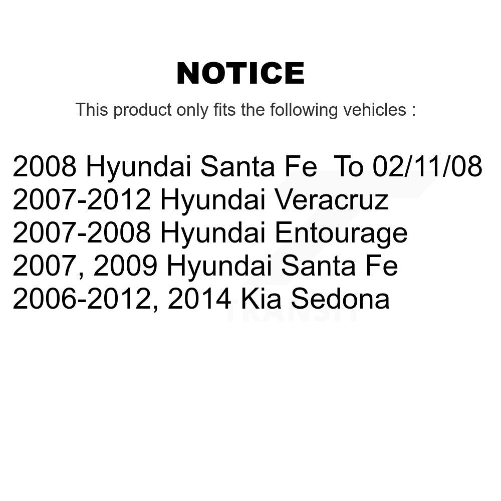 Kit de quincaillerie de jambe de force de Suspension avant, pour Hyundai Santa Fe Kia Sedona Veracruz