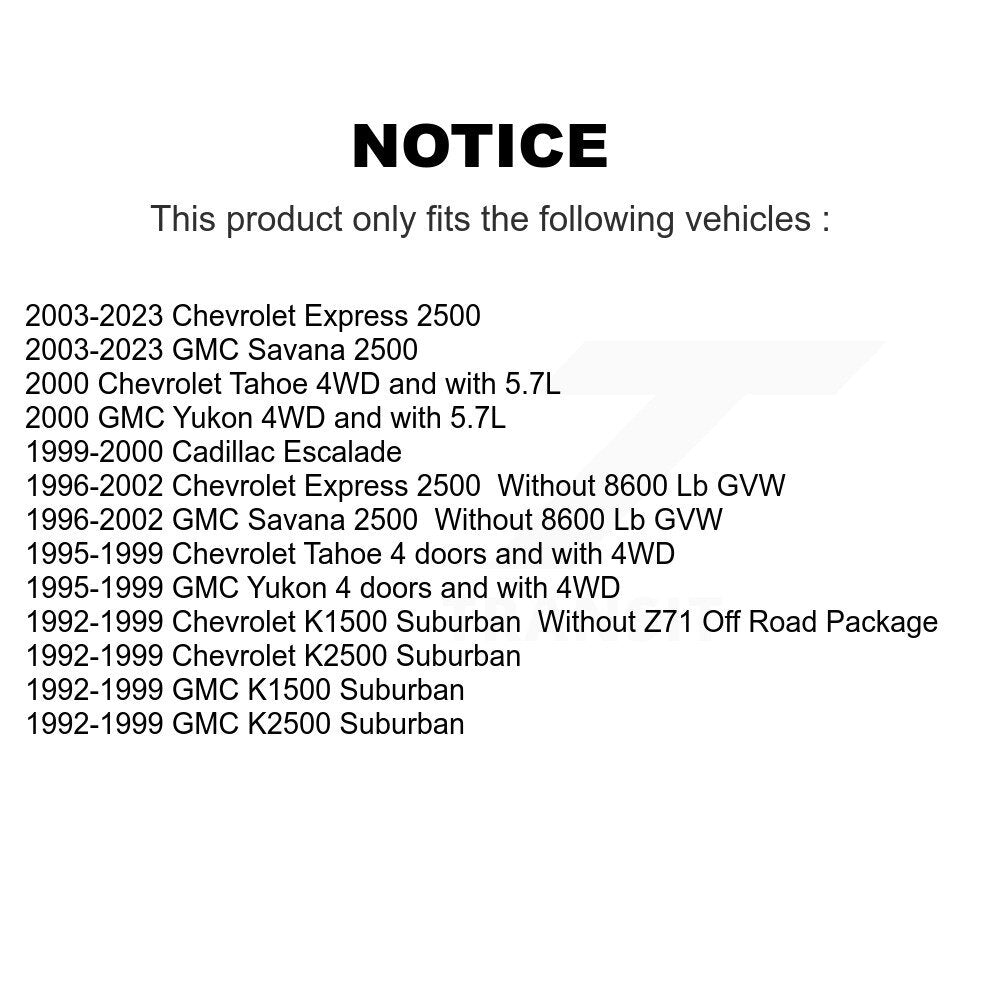 Amortisseur arrière pour GMC Chevrolet Savana 2500 Express Tahoe K1500 banlieue