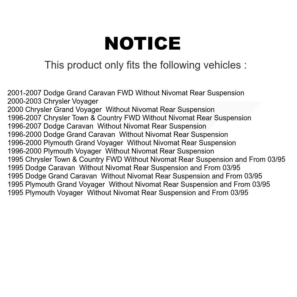 Amortisseur arrière pour Dodge Grand Caravan Chrysler Town & Country Plymouth