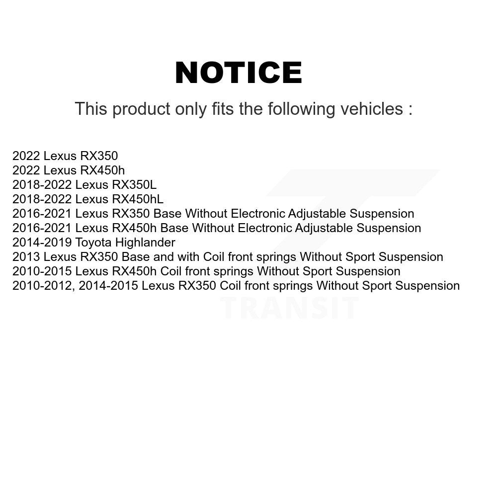 Amortisseur arrière pour Lexus RX350 Toyota Highlander RX450h RX350L RX450hL
