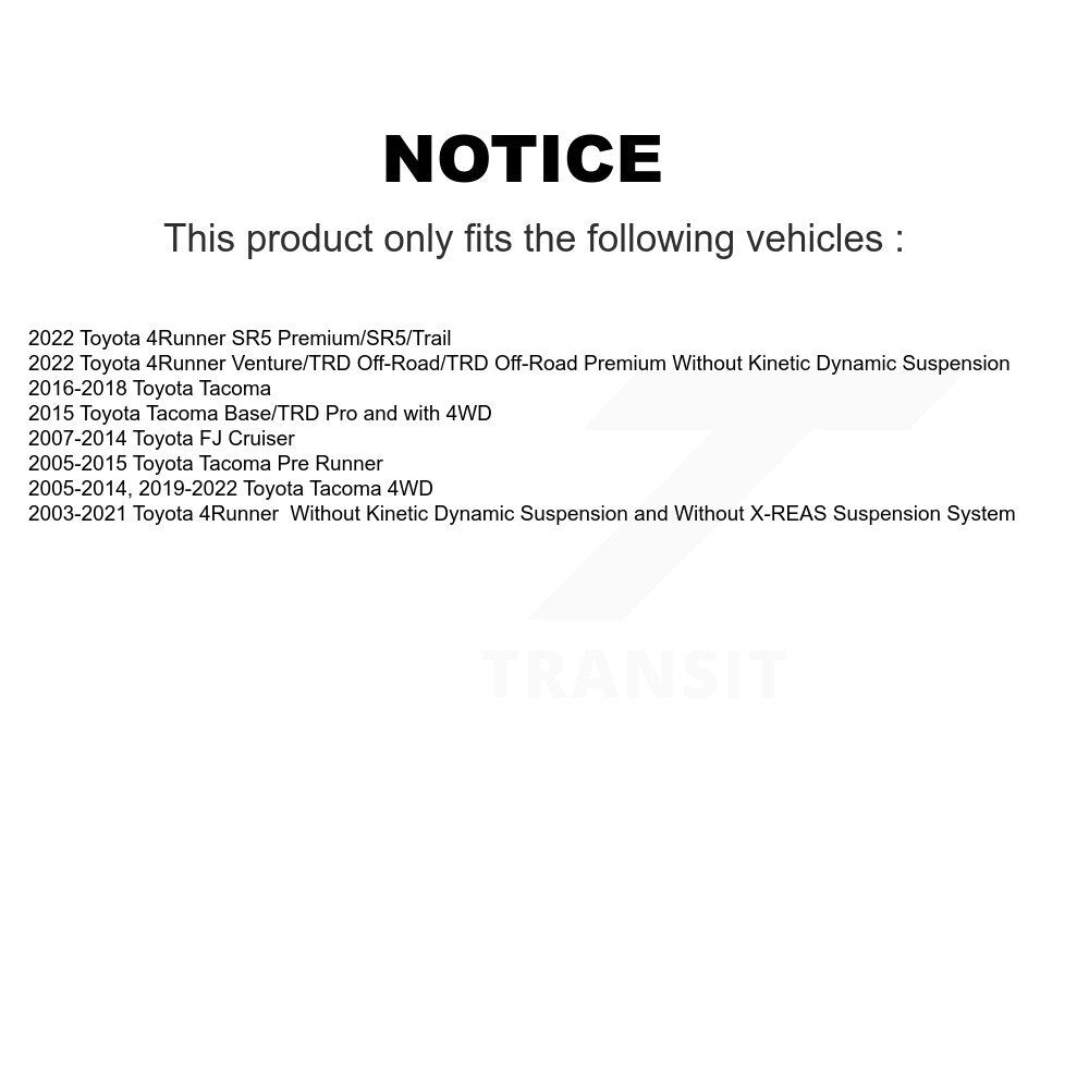 Jambe de suspension avant pour Toyota Tacoma 4Runner FJ Cruiser 78-71371