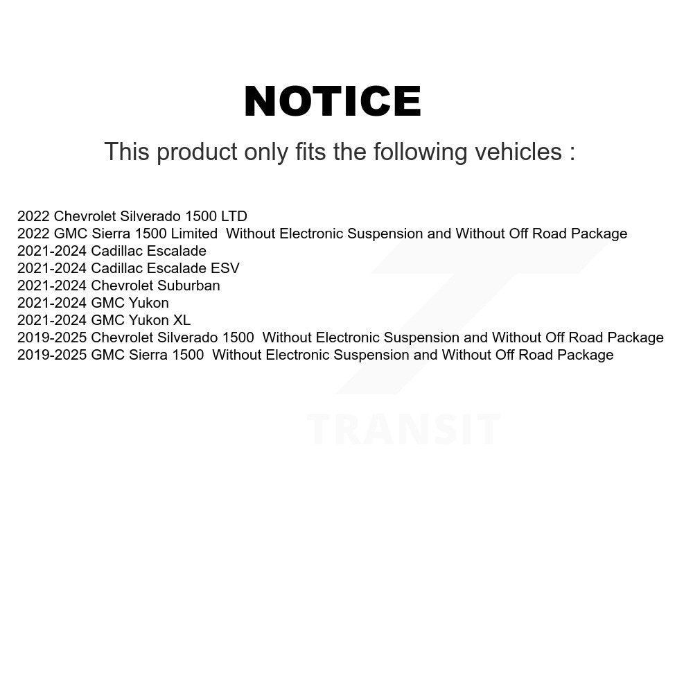 Suspension avant pour GMC Chevrolet Silverado 1500 Sierra Yukon Limited XL
