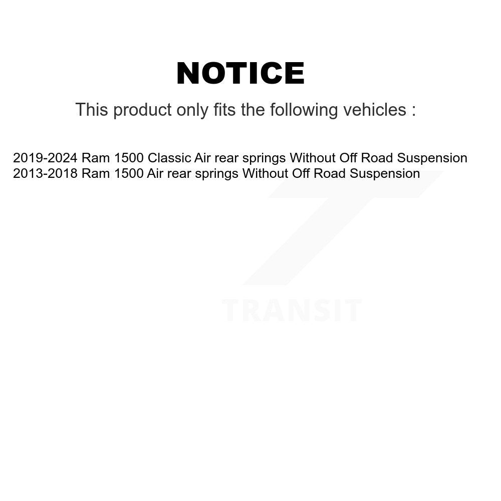 Absorbeur de choc arrière pour Ram 1500 Classic Ressorts arrière d'air 78-911197
