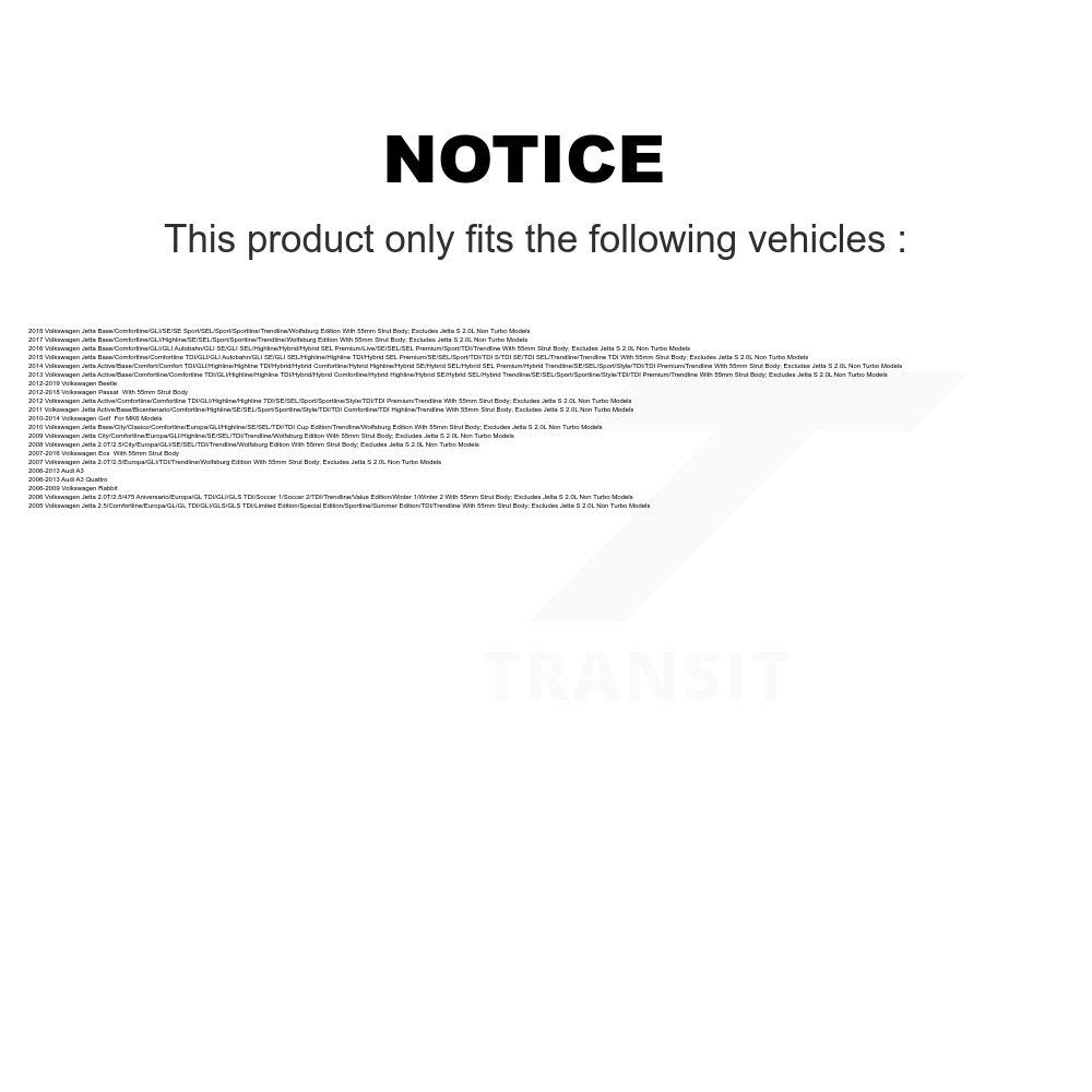 Ensemble de ressorts hélicoïdaux de jambe de force de Suspension avant, pour Volkswagen Jetta Passat Golf Eo