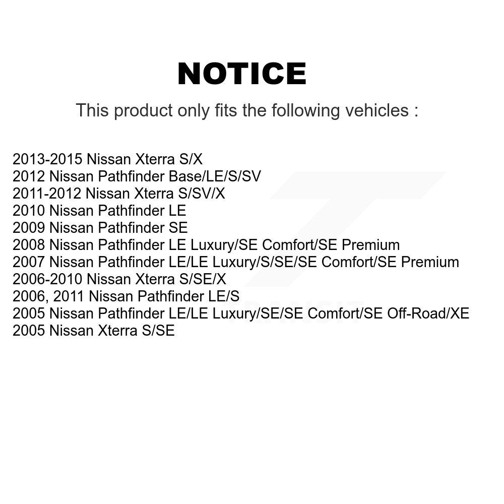 Ensemble de ressorts hélicoïdaux de jambe de force de Suspension avant, pour Nissan Pathfinder Xterra