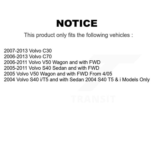 Ensemble de ressorts hélicoïdaux de jambe de force de Suspension avant gauche, pour Volvo S40 C30 V50 C70